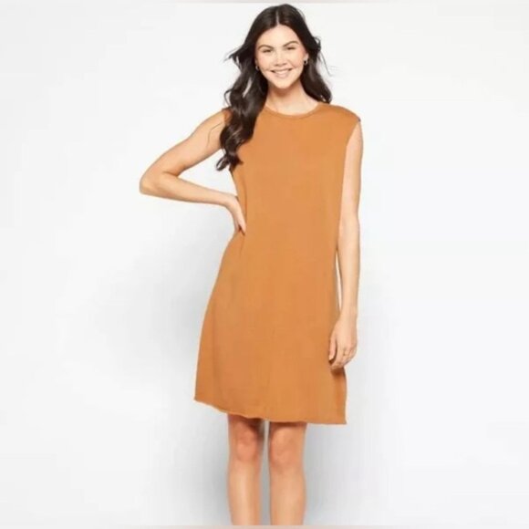 NWOT EILEEN FISHER ORGANIC‎ COTTON Crew Nk Tank Jersey Dress Peru Made Size 3X - Picture 2 of 13